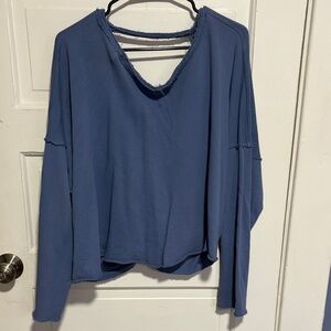 Aerie Deep Blue Long Sleeve Tee
